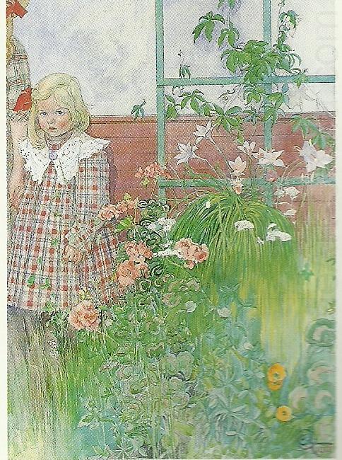 Carl Larsson stott- flicka vid spalier china oil painting image